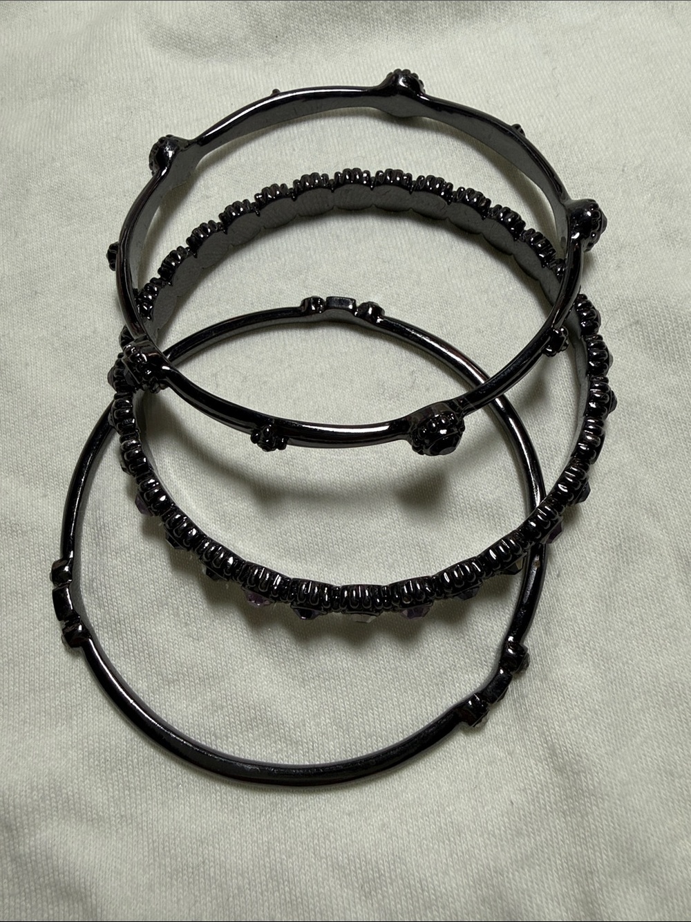Black Stackable Women's Bangle Bracelet Set